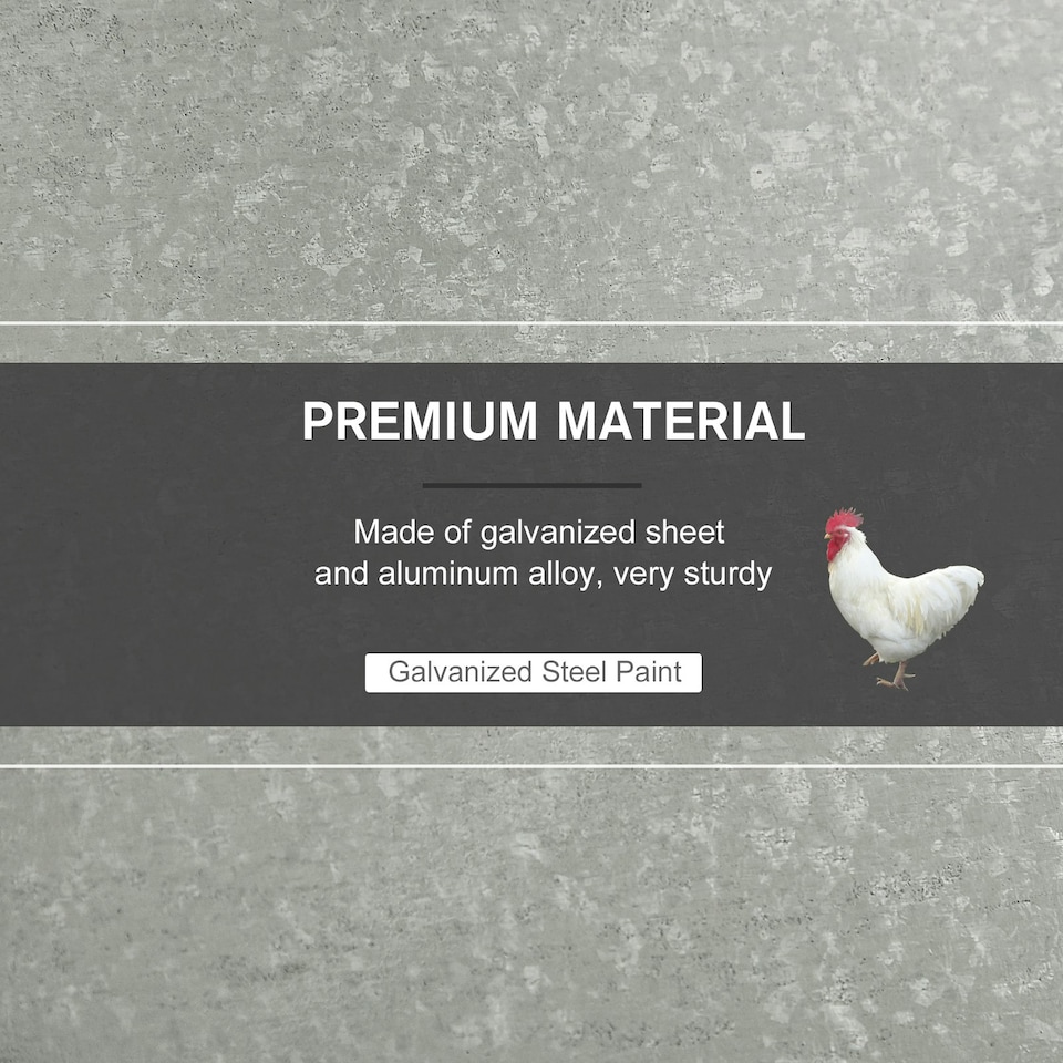 image 1 of PawHut Automatic Chicken Feeder Galvanized Steel Poultry Feeders 11.5KG