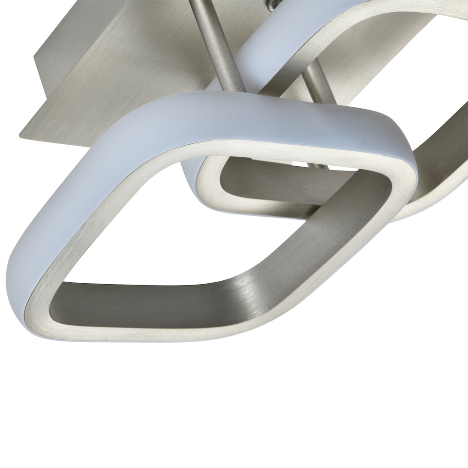 image 1 of Contemporary Compact Double Head 40w LED Ceiling Light Fitting in Brushed Nickel | Silver