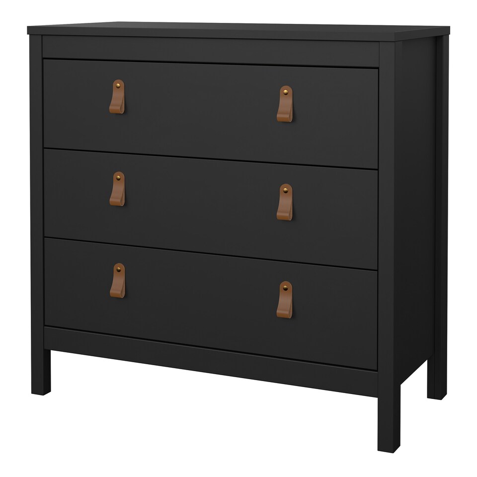 image 1 of Barcelona Chest 3 Drawers in Matt Black