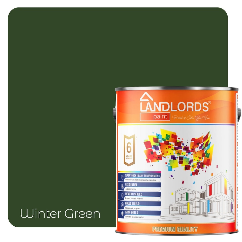 image 1 of Landlords Paint - Shed & Fence Paint - Best Durable Outdoor Wood Protection - Winter Green - 20L