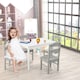 image 6 of COSTWAY Kids Table and 4 Chairs Set for Toddlers Grey