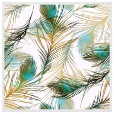 Imprints peacock feathers (Picutre Frame) White | XL