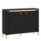 image 1 of Genoa Sideboard 2 Door in Black Matt/Gold