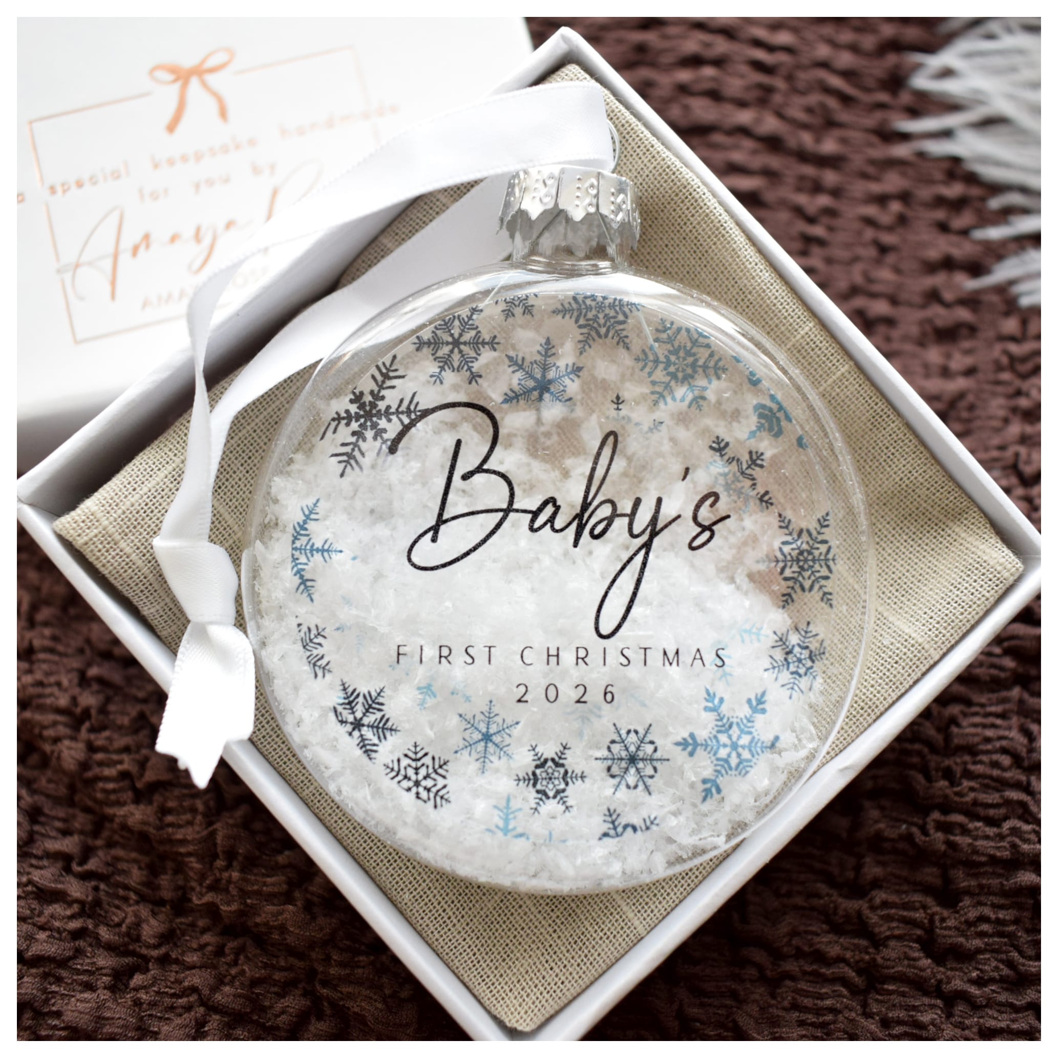 Baby's First Christmas 2026 Glass Christmas Bauble Ornament
