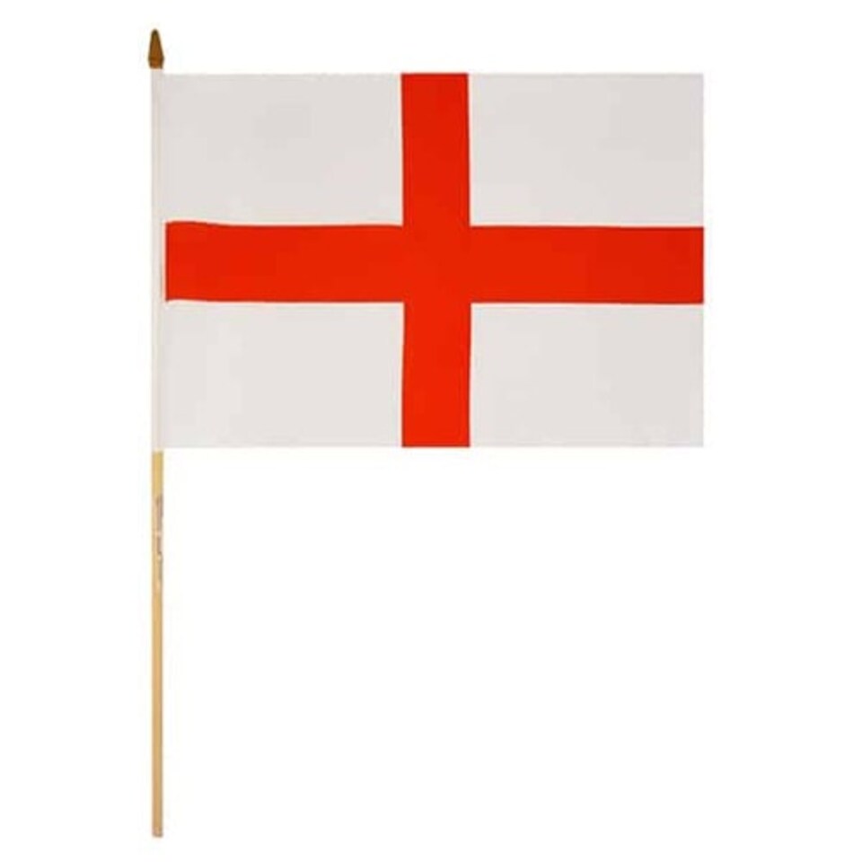 England Hand-held Waving Flag - 11.5 x 18 Inches / 30 x 45cm