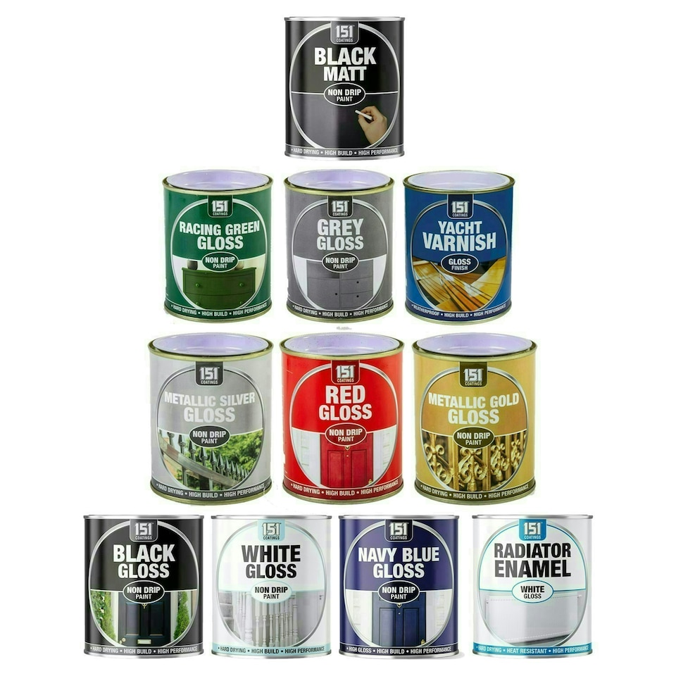 image 1 of 151 Non Drip All Colours Paint Tin Exterior Interior Hard Drying 300ml White | Gloss