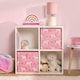 image 2 of OHS 4 Pack Folding Storage Unicorn Print Cubes Space Saving Home Bedroom Clothes Toy Organiser Pink