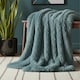 image 2 of Cuddly Extra Fluffy Throw Ultra Soft Plush Blanket for Sofa Bed Home Decor | Blue | Duck Egg Blue