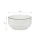 image 4 of 12pc Stackable Black Rim Dinner Set