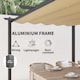image 6 of Outsunny 3 x 4m Aluminium Pergola with Retractable Roof, Garden Gazebo Khaki | Brown | 1