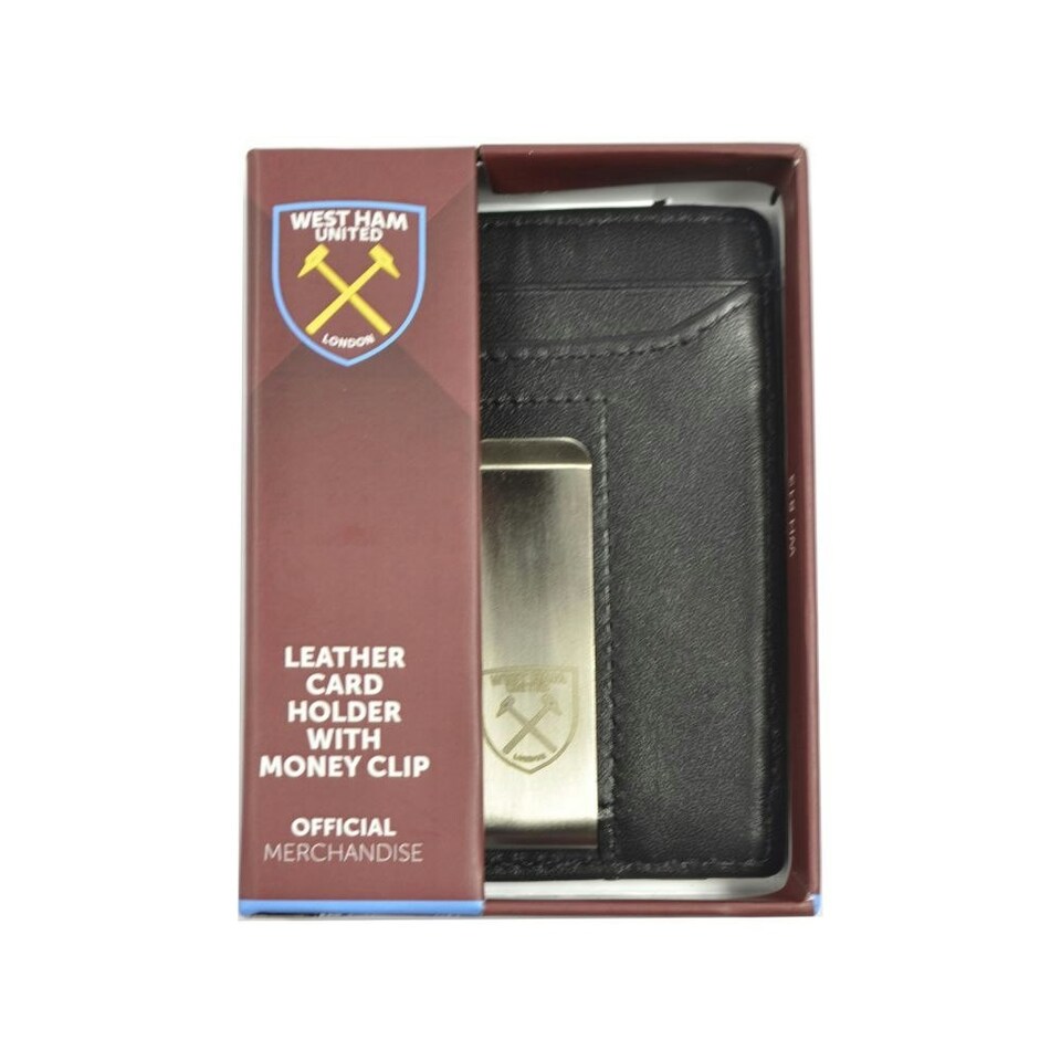 image 1 of West Ham United FC Leather Money Clip Wallet - Black - One Size