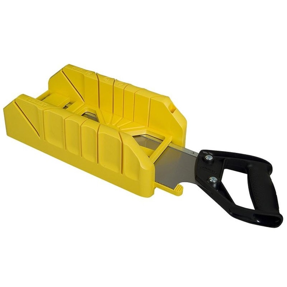 Stanley Hand Tools Saw Storage Mitre Box - Multi Colour - With Saw