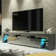 image 5 of TV Unit 200cm Grey Gloss Doors Grey Matt Frame Modern Media Cabinet Grey