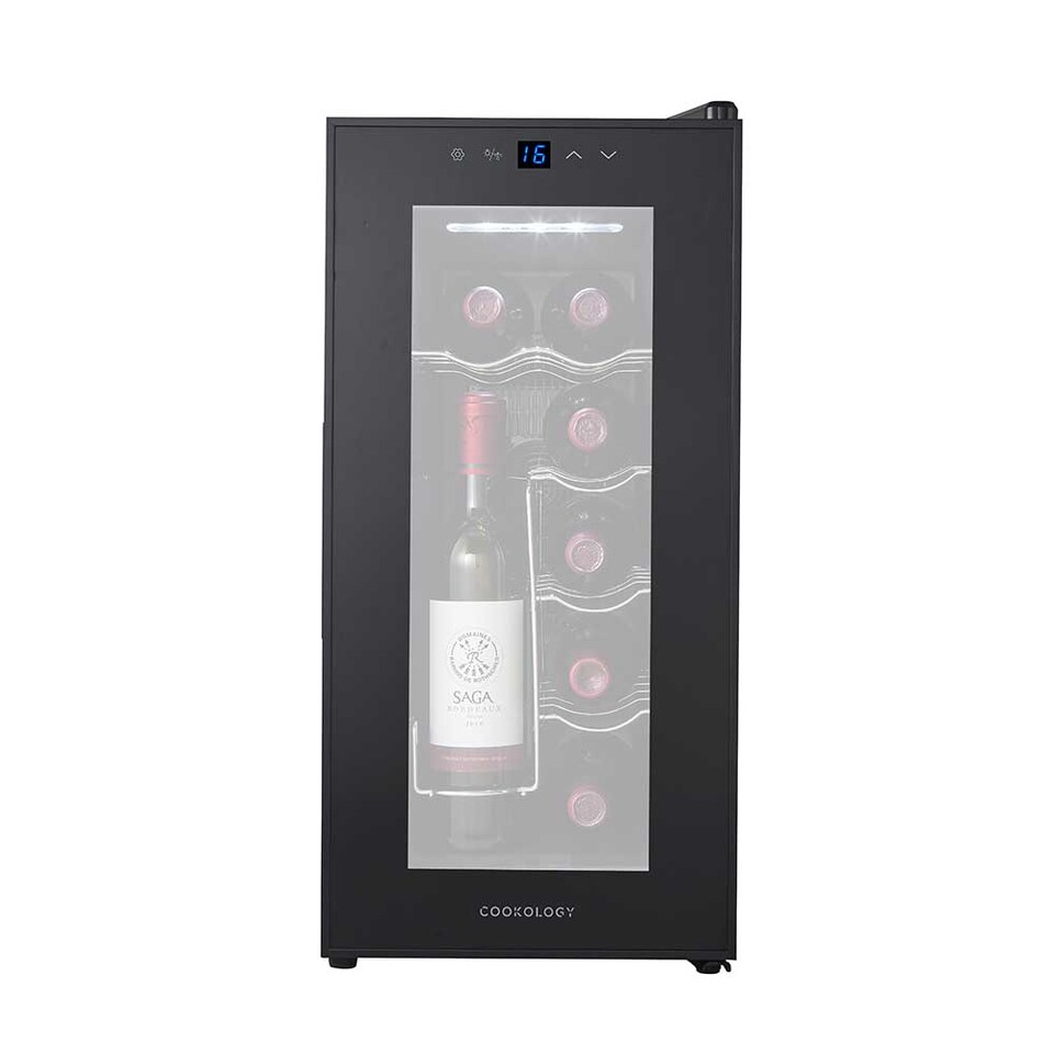 image 1 of Cookology CWTE10BK 10 Bottle Thermo Electric Wine Cooler, Black, Countertop, Digital Temp Control, Low Noise, No Vibration