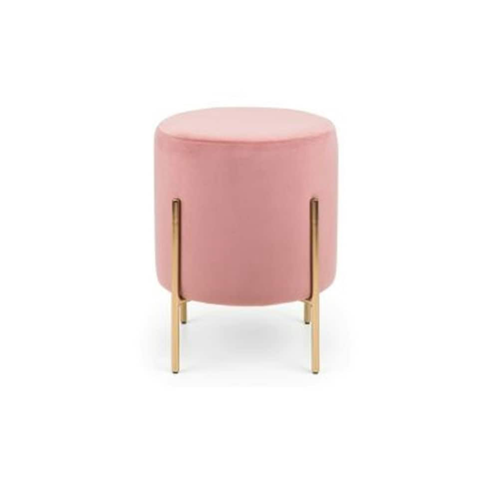image 1 of Dusky Pink Velvet Stool