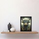 image 2 of Blue Highland Cow Wildflower Meadow Fun Girls Bedroom Black Framed Wall Art Print A4
