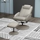 image 2 of HOMCOM Swivel Armchair with Footstool and Adjustable Backrest Grey