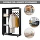 image 4 of HOMCOM Rolling Open Wardrobe Hanging Rail Storage Shelves