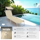 image 2 of Sun Lounger Set of 2 - foldable, adjustable sunshade and 4-step backrest | Cream | beige | 2