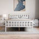image 2 of Vida Designs Milan 4ft6 Double Bed Wood Frame, High Foot End, White & Pine, 135 x 190cm
