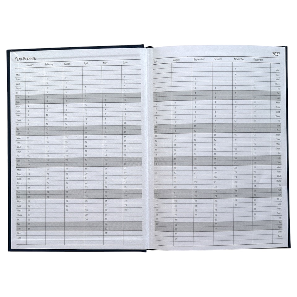 image 1 of Janrax 2027 A5 Week To View Blue Desk Diary