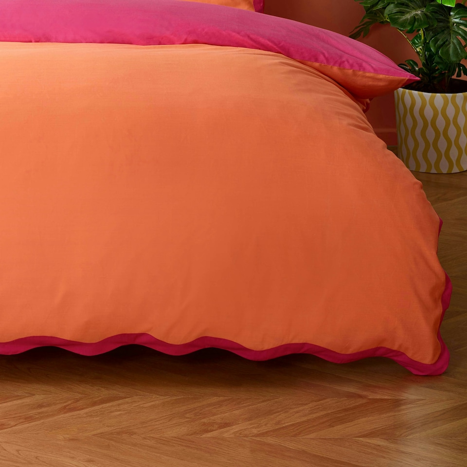 image 1 of Heya Home Wiggle Scalloped Single Duvet Cover Set Multi | Single