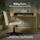 image 4 of VonHaus Landos Computer Desk with Sliding Doors and Tambour Finish Brown