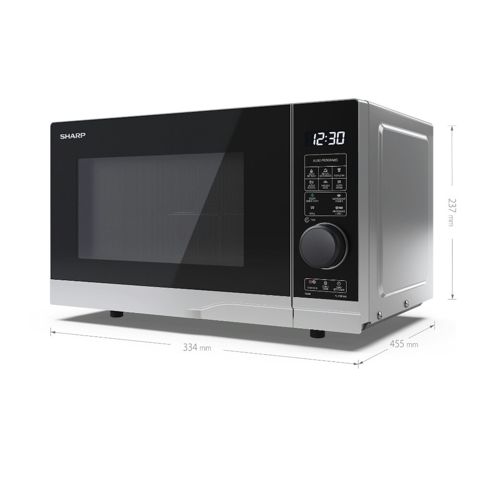 image 1 of SHARP YC-PG204AU-S 20L 700W Microwave Oven, 900W Grill - Silver