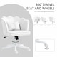 image 6 of HOMCOM Armless Desk Chair Home Office Chair w/ Wide Seat Tilt Function White White