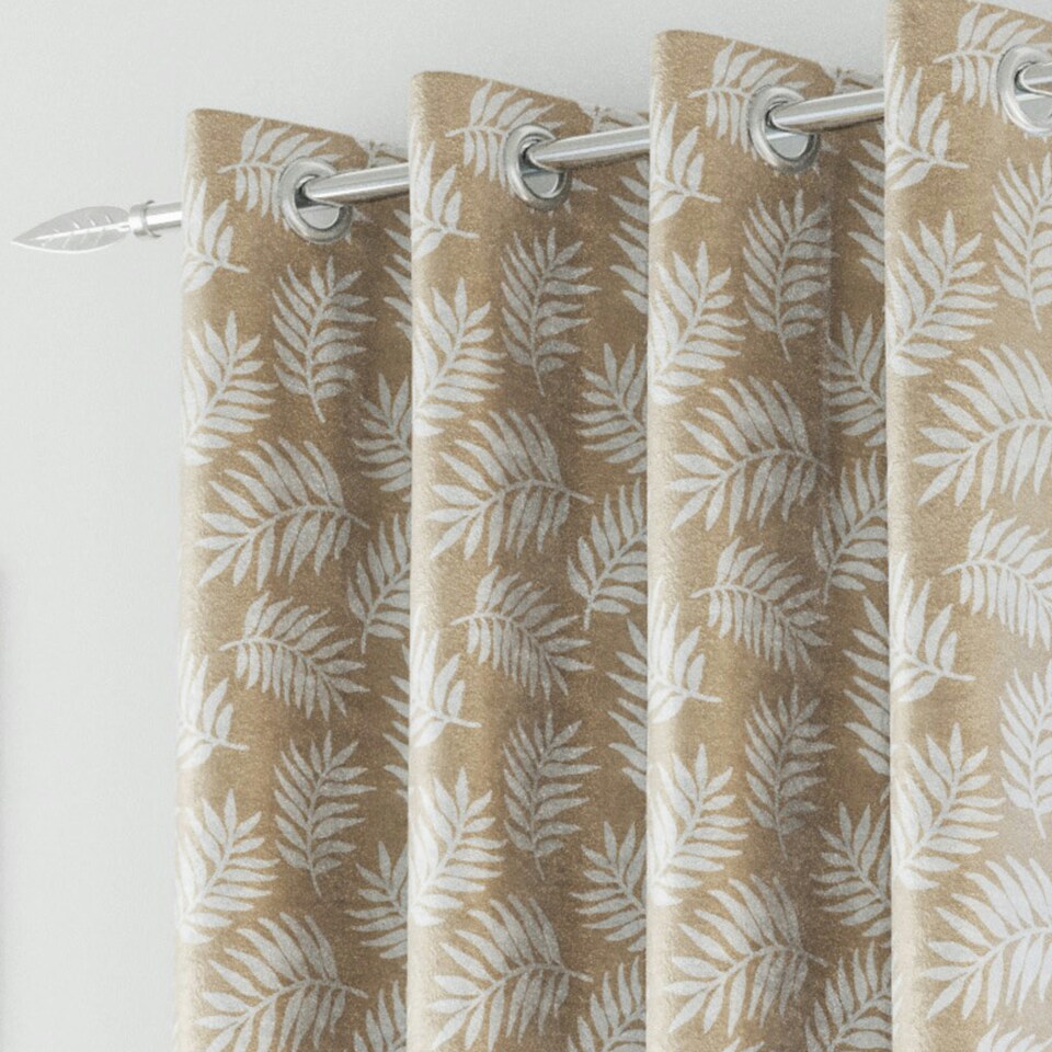 image 1 of Oakland Latte Curtains 90 x 90 inch (229 x 229 cm) Room Darkening Eyelet Thermal Noise Reducing Curtains for Bedroom and Living Room