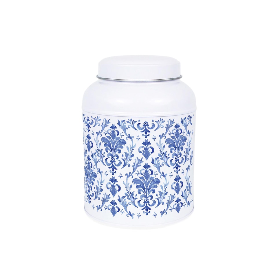 image 1 of Oriental Ink Salt Canister - Small Domed Lid Kitchen Storage Jar