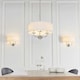 image 4 of Nixon 2 Light Indoor Candle Wall Light Nickel Plate, White Faux Silk, E14