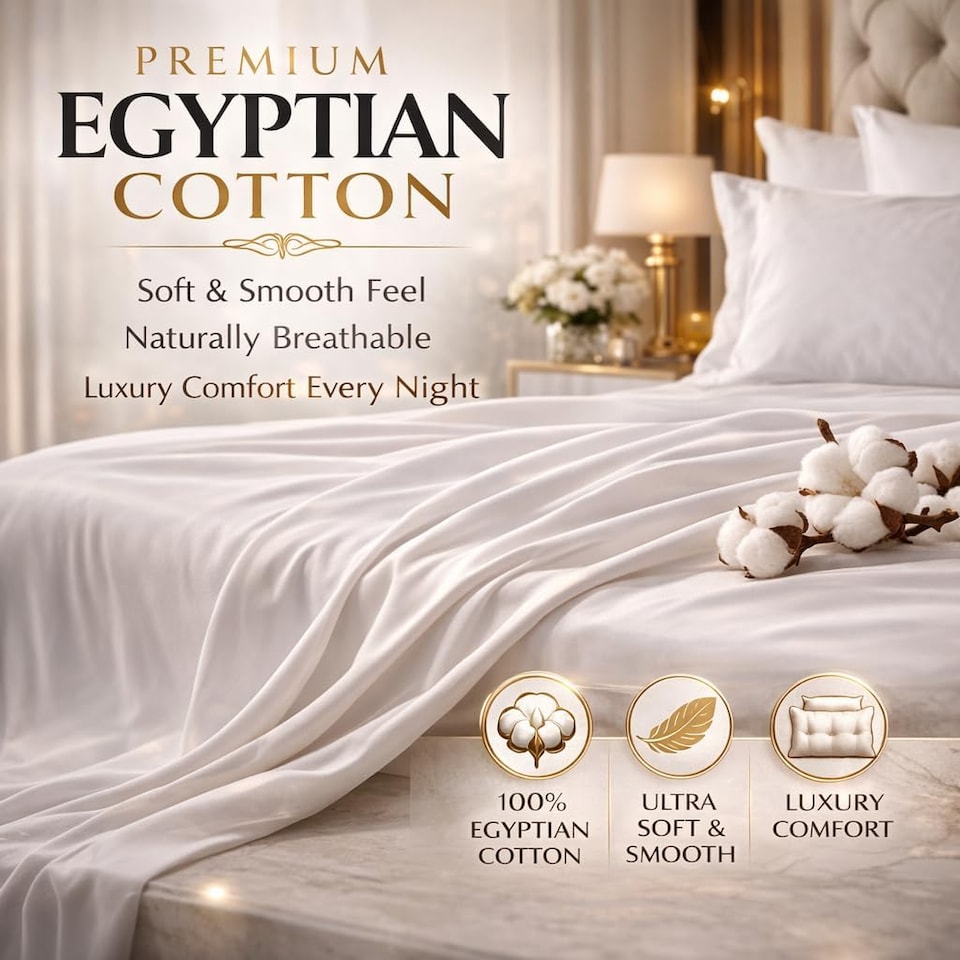 image 1 of HOMES-LINEN 400 Thread Count Egyptian Cotton Flat Sheet