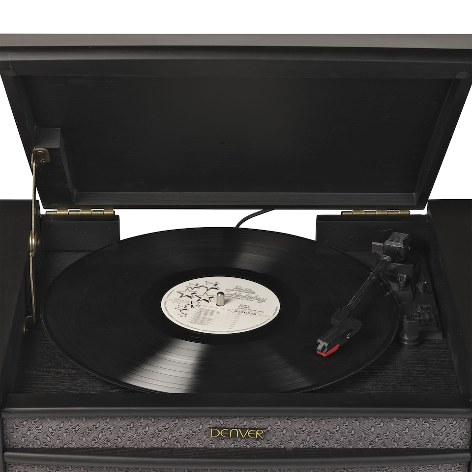 image 1 of Denver 9-in-1 Retro Vintage DAB Bluetooth Wooden Radio Record Player - MRD-51BT | Black | Black