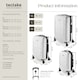 image 6 of Suitcase Luggage Set - L, M and S sizes, ABS plastic, swivel wheels, combination lock | White | white | 1