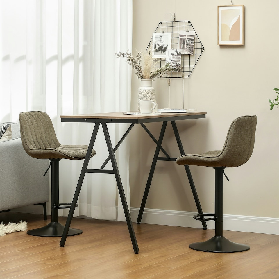 image 1 of HOMCOM Bar Stools Set of 2, Modern Armless Bar Chairs, Charcoal Grey | Grey | Charcoal grey