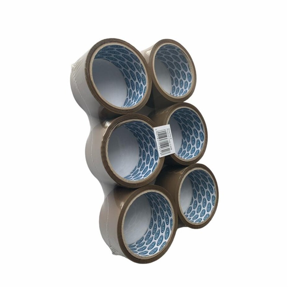 Pack of 6 Brown Packaging Tape 48mm x 40m Tesco Groceries