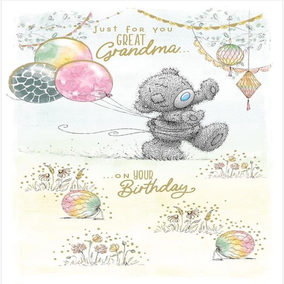 image 1 of Bear with Balloons Great Grandma Birthday Card
