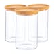 image 1 of Argon Tableware Glass Storage Jars - Cork Lid - 1 Litre - Modern Round Scandi Organisation Container Glass Jar - Set of 3
