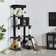 image 2 of Yaheetech Large Cat Tower with Hammock Scratching Posts Black