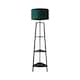 image 1 of ValueLights Hiru Black 3 Tier Shelf Floor Lamp with Green Shade | Green