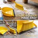 image 3 of Colour Coded Dustpan and Brush Sets Wide Plastic Dustpan with Rubber Lip and Soft Bristle Brush