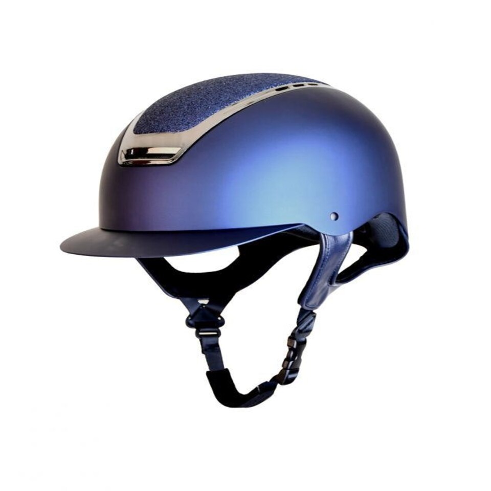 image 1 of Rhinegold Pro Carbon Riding Hat Blue | Size: Size 6 3/8
Colour: Navy/Glitter