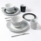 image 2 of 16pc Geo Black & White Dinner Set