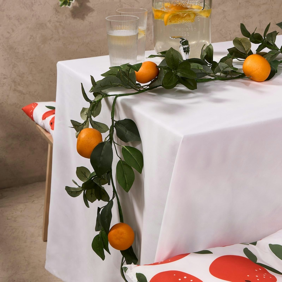 image 1 of OHS Natural Home Fireplace Table Decor Artificial Orange Garland, 180cm - Orange
