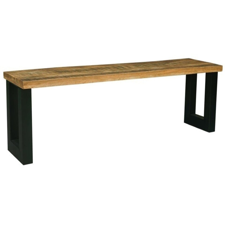image 1 of Induse Bench - Mango Wood/Iron - L44 x W180 x H45 cm - Mango PP Saw Finish Brown