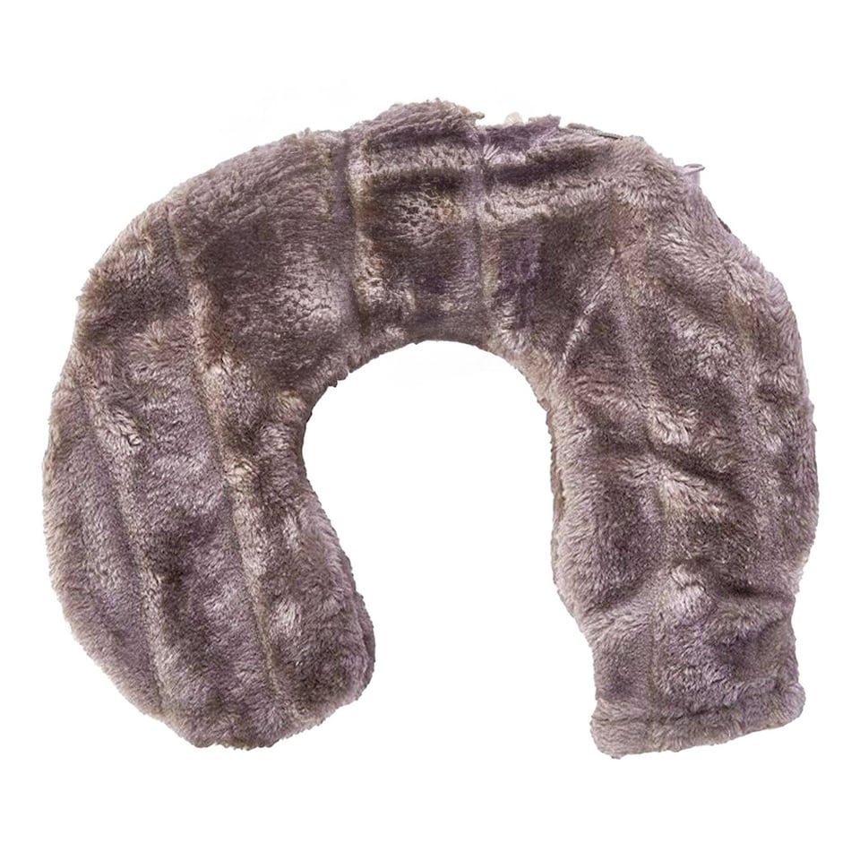 image 1 of K Collection Plain 1.1L Fluffy Neck & Shoulder Hot Water Bottle | Black | Charcoal | One Size | 1