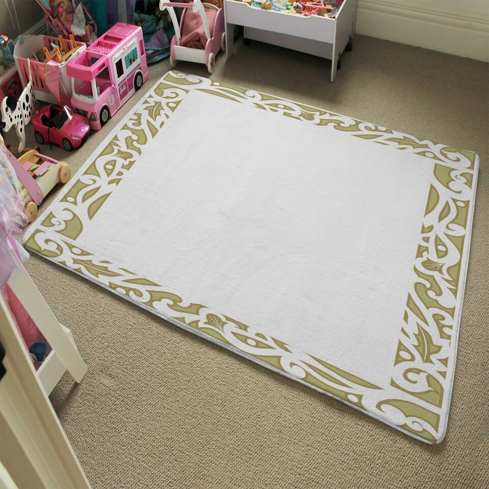 image 1 of Egyptian Hieroglyphs Golden Border (Rug) Multi | Small: 60x110cm