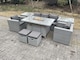 image 3 of Fimous Rattan Garden Furniture Set Gas Fire Pit Lounge Sofa Chair Dining Set With 2 Side Table And 2 PC Arm Chair 2 Stools