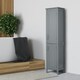 image 2 of Teamson Home Mercer Mid Century Modern Bathroom Linen Tower Storage with Two Doors, Gray